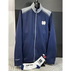 Under Armour Storm Notre Dame Fighting Irish Jacket Mens Size L Blue Gray +BONUS